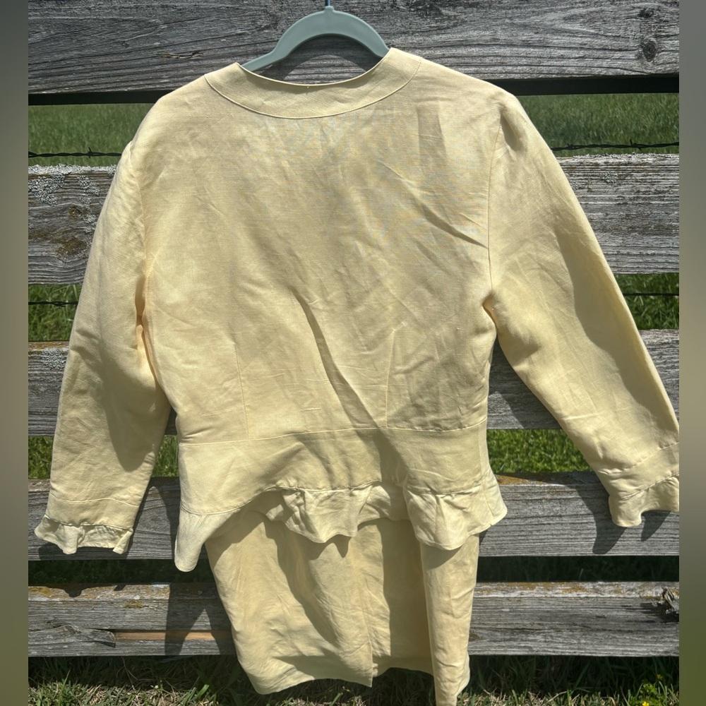 Cold water Creek Linen BlendLight Yellow Two-Piece - Picture 2 of 11